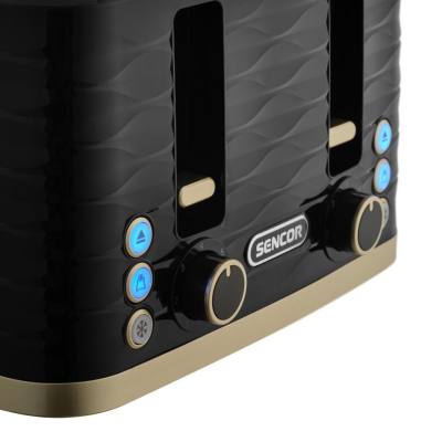 Φρυγανιέρα Sencor STS 7551BK 4 Θέσεων 1600W 3D Pattern Design Μαύρο/Χρυσό