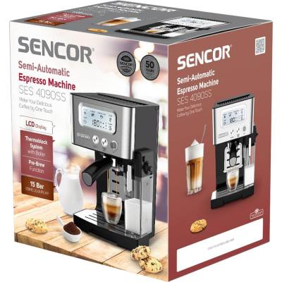 Μηχανή Espresso Ημιαυτόματη 15Bar 1.450W Sencor SES 4090SS Ασημί