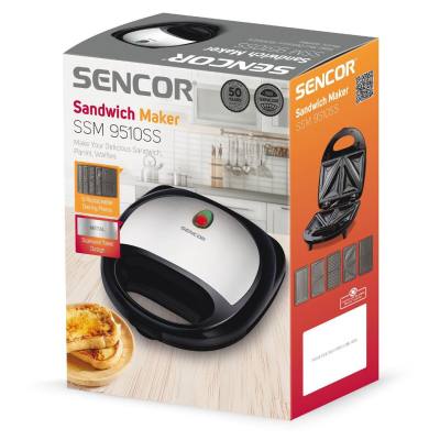 Τοστιέρα με 5 Αποσπώμενες Πλάκες CoolTouch Sencor SSM 9510SS Ασημί