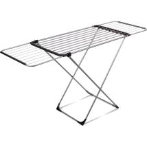 Πτυσσόμενη Απλώστρα Ρούχων με Επεκτεινόμενα Φτερά Lamart LT8102  18M Αλουμινίου, 15kg Φορτίο, Ασημί/Μαύρη