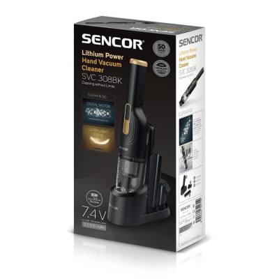 Επαναφορτιζόμενο Σκουπάκι Χειρός Υψηλής Απόδοσης HEPA 2200 mAh Sencor SVC 308BK Μαύρo