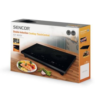 Φορητή Επαγωγική Εστία Sencor SCP 4601GY Διπλή TouchControl 3400W 12-26cm Μαύρη