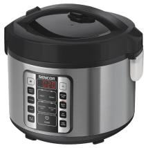 Ατμομάγειρας Ρυζιού Rice Cooker 1,5lt με Οθόνη και 11 Λειτουργίες Sencor SRM 3151BK Ασημί