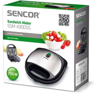 Τοστιέρα 2 Θέσεων Triangle Sencor SSM 4300SS Ασημί