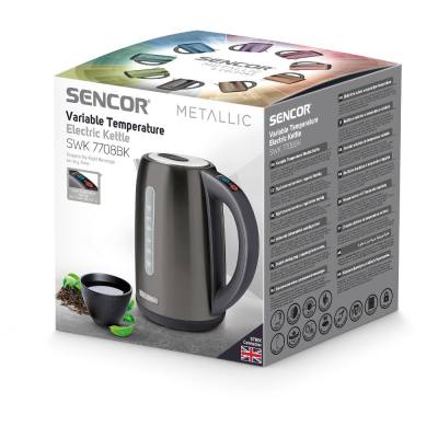 Βραστήρας Ανοξείδωτος με Επιλογή Θερμοκρασίας 1,7lt 2150W Sencor SWK 7708BK Μαύρο
