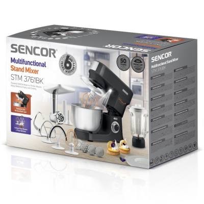 Κουζινομηχανή 6 Ταχυτήτων 5 in 1 4.5lt 1000W Sencor STM 3761BK Μαύρο