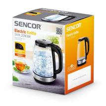 Βραστήρας με Γυάλινη Κανάτα και Επιλογή Θερμοκρασίας 2lt 2200W Sencor SWK 2090BK Μαύρo