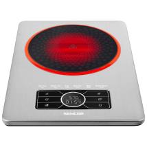 Φορητή Κεραμική Εστία Sencor SCP 5010SS Μονή 1500W 19cm με Λειτουργίες Stir-Fry Deep-Fry Fry Simmer Boil Keep Warm Ασημί
