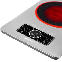 Φορητή Κεραμική Εστία Sencor SCP 5010SS Μονή 1500W 19cm με Λειτουργίες Stir-Fry Deep-Fry Fry Simmer Boil Keep Warm Ασημί