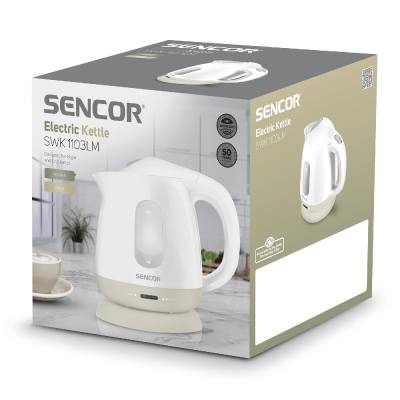Βραστήρας Sencor SWK 1103LM 1 lt 100W με Αφαιρούμενο και Πλενόμενο Φίλτρο Ρύπων και Αλάτων Κίτρινο