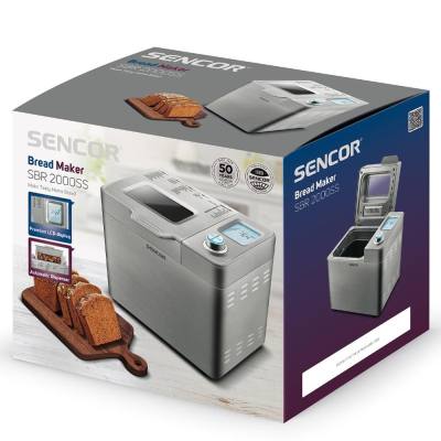 Αρτοπαρασκευαστής Sencor SBR 2000SS Inox 900g με Αυτόματη Προσθήκη Υλικών & 23 Προγράμματα