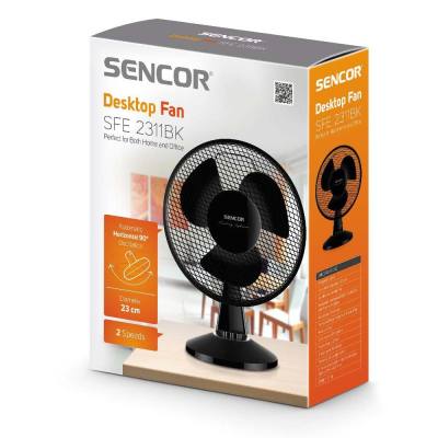 Επιτραπέζιος Ανεμιστήρας Sencor SFE 2311BK 30W Διάμετρου 23cm 2 Ταχυτήτων Μαύρος