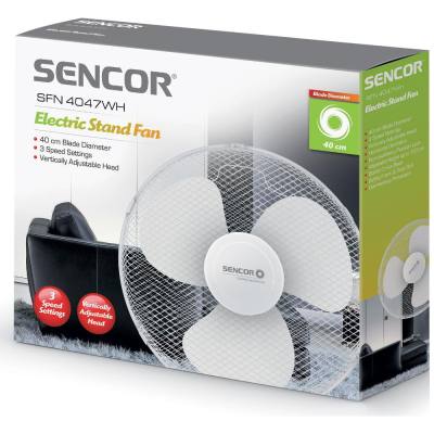 Ανεμιστήρας Δαπέδου Sencor SFN 4047WH-EUE3 50W 3 Ταχυτήτων Διάμετρου 40cm  Λευκός