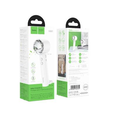 Φορητός Επαναφορτιζόμενος Ανεμιστήρας Hoco HX61 Exquisite Mini 1200mAh 3 Ταχύτητες Αέρα Λευκός