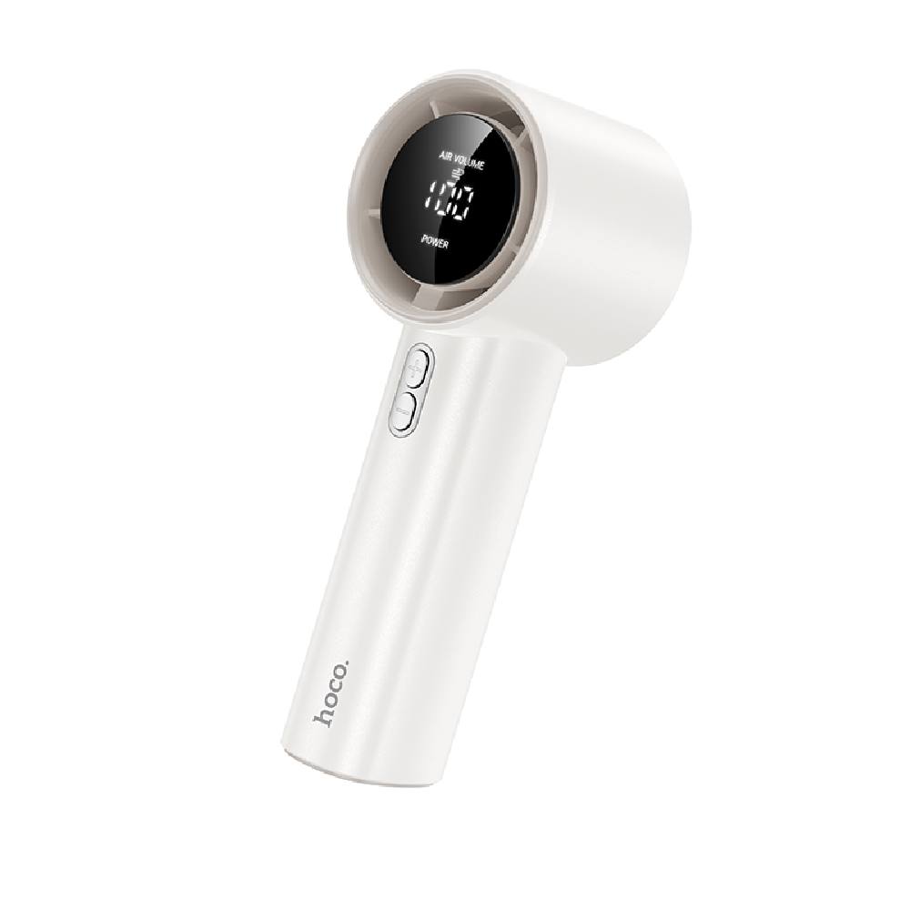 Φορητός Επαναφορτιζόμενος Ανεμιστήρας Hoco HX64 Hurricane Ultra Quiet 3600mAh 5 Ταχύτητες και Digital Ένδειξεις Λευκός