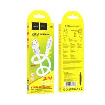 Καλώδιο Σύνδεσης Hoco X85 Strength USB σε Micro-USB 2.4A Υψηλής Αντοχής Λευκό 1m