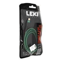 Καλώδιο Σύνδεσης και Φόρτισης Leki Black Concept USB-A σε Lightning Braided Πράσινο 1m