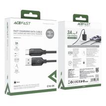 Καλώδιο Acefast C16-04 USB-A σε USB-C 3A USB2.0 με Ενισχυμένες Άκρες Μαύρο 1.2m