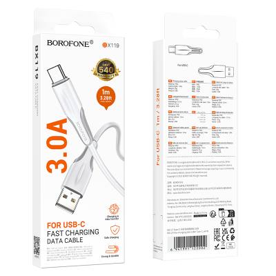 Καλώδιο Borofone BX119 USB σε USB-C 2.4A Λευκό 1m
