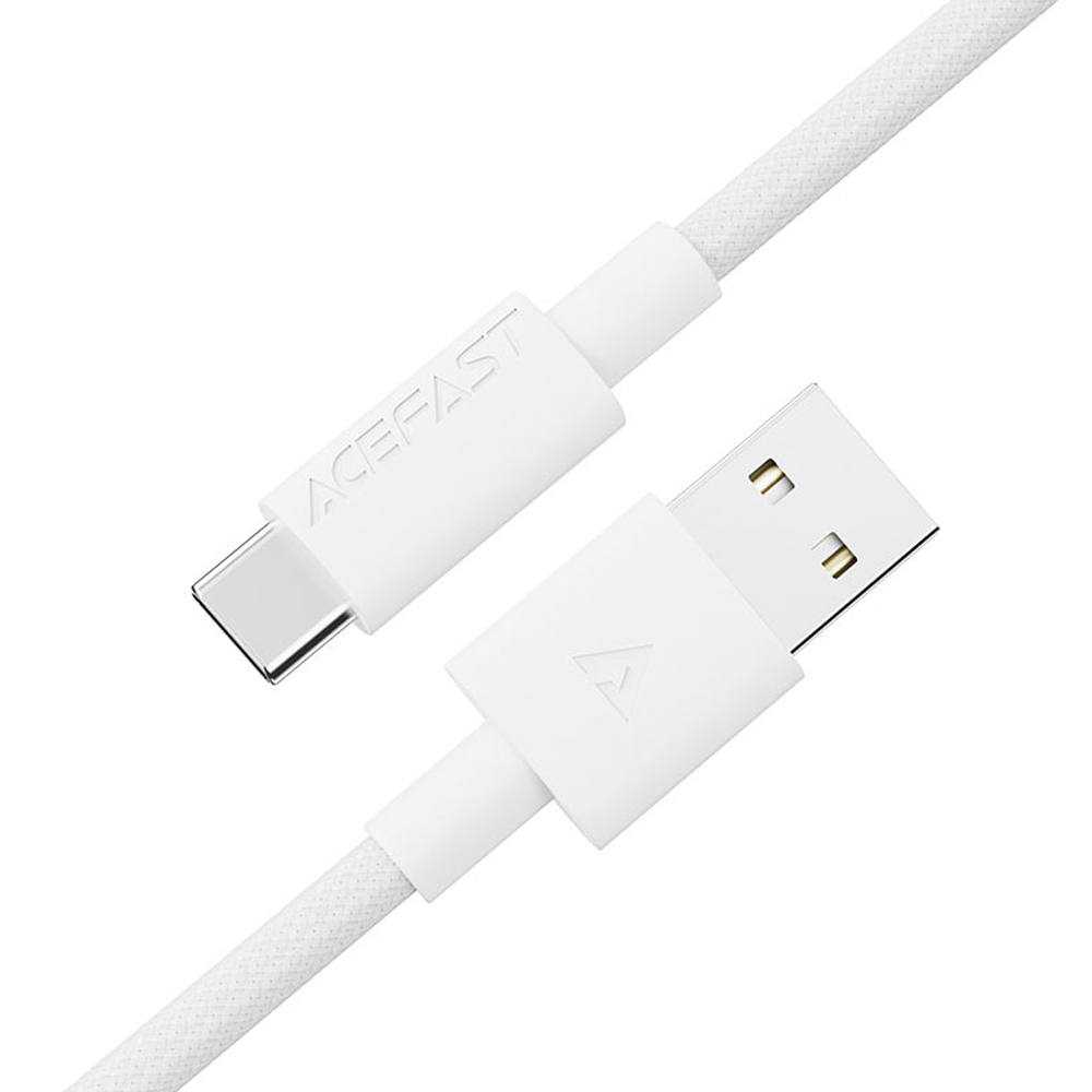 Καλώδιο Σύνδεσης Acefast C18-04 USB-A  σε USB-C 3A Fast Charge USB2.0 Braided Λευκό 1.2m.