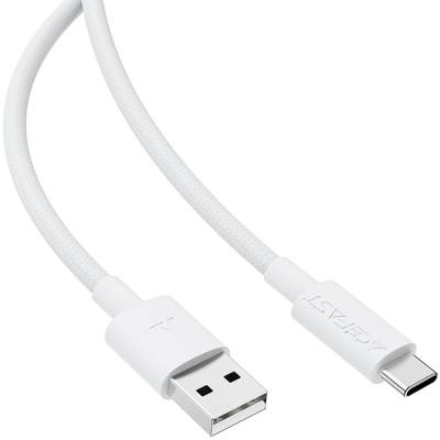 Καλώδιο Σύνδεσης Acefast C18-04 USB-A  σε USB-C 3A Fast Charge USB2.0 Braided Λευκό 1.2m.