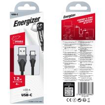 Καλώδιο Σύνδεσης Energizer Bicolor 2.0A USB-A σε USB-C Μαύρο 1.2m