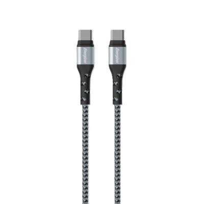 Καλώδιο σύνδεσης Energizer Metal & Braided Nylon Cable  USB-C σε USB-C 2.0  Ασημί 2m