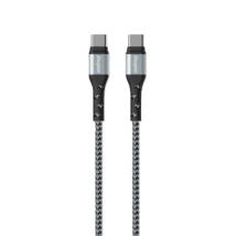 Καλώδιο σύνδεσης Energizer Metal & Braided Nylon Cable  USB-C σε USB-C 2.0  Ασημί 2m