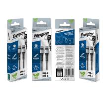 Καλώδιο σύνδεσης Energizer Metal & Braided Nylon Cable  USB-C σε USB-C 2.0  Ασημί 2m