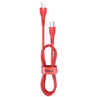 Καλώδιο σύνδεσης Hoco X45 Surplus με Ένδειξη LED USB-C σε Lightning Super Fast Charge PD18W Κόκκινο 1m