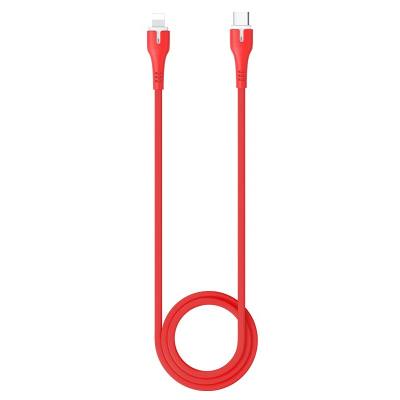 Καλώδιο σύνδεσης Hoco X45 Surplus με Ένδειξη LED USB-C σε Lightning Super Fast Charge PD18W Κόκκινο 1m