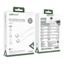 Καλώδιο Acefast C18-03 USB-C σε USB-C 60W 20V/3A USB2.0 Braided Λευκό 1.2m