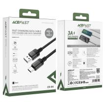 Καλώδιο Acefast C9-04 Μεταλλικό USB σε USB-C 3.0A Γρήγορη Φόρτιση Braided Μαύρο 1.2m