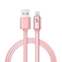Καλώδιο σύνδεσης Hoco UPL 12 Plus USB σε Micro-USB 2.4A με PVC Jelly και Φωτεινή Ένδειξη Ροζ Χρυσό 1.2m