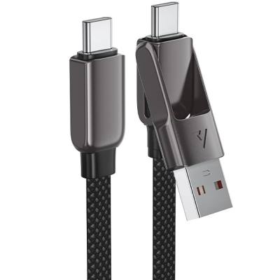Καλώδιο Σύνδεσης Acefast C13-05 USB-C / USB-A σε USB-C PD60W 3A Fast Charge USB2.0 Braided Μαύρο 0.2m.
