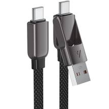 Καλώδιο Σύνδεσης Acefast C13-05 USB-C / USB-A σε USB-C PD60W 3A Fast Charge USB2.0 Braided Μαύρο 0.2m.