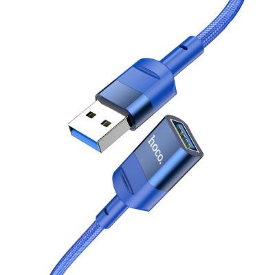 Καλώδιο Προέκτασης Hoco U107 USB Αρσενικό σε USB 3.0 Θηλυκό 3A 5Gbps OTG  Braided Μπλε 1.2m