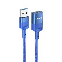Καλώδιο Προέκτασης Hoco U107 USB Αρσενικό σε USB 3.0 Θηλυκό 3A 5Gbps OTG  Braided Μπλε 1.2m