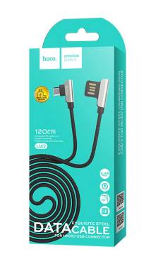 Καλώδιο σύνδεσης Hoco U42 Exquisite Steel USB σε Micro-USB Fast Charging 2.4A Μαύρο 1.2m
