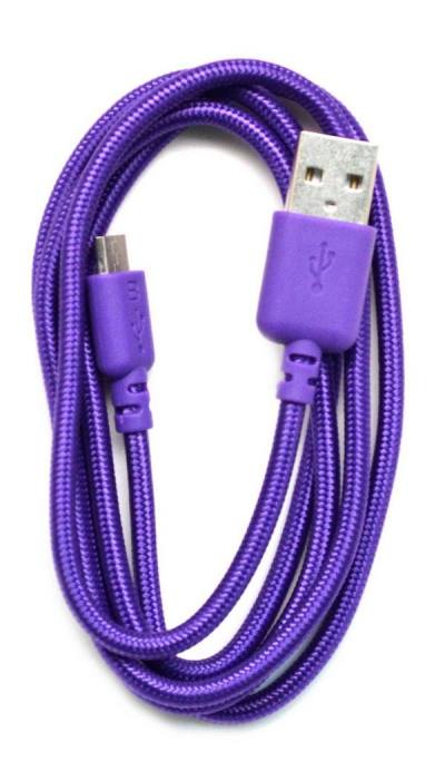 Καλώδιο σύνδεσης Ancus USB σε Micro USB με Ενισχυμένες Επαφές Braided Μώβ 1m