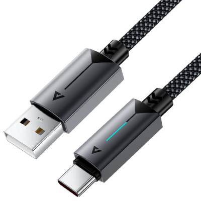 Καλώδιο Acefast C19-04 Μεταλλικό USB-A σε USB-C 3.0A Γρήγορη Φόρτιση USB2.0 με Ένδειξη Φόρτισης Braided Μαύρο 1.2m