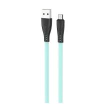 Καλώδιο σύνδεσης Hoco X42 Flat USB σε Micro-USB 2.4A Fast Charging με Ανθεκτική Σιλικόνη Πράσινο 1m