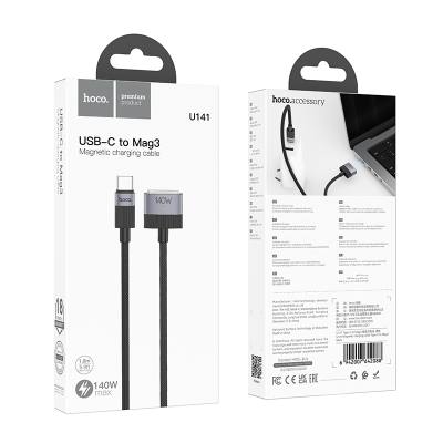 Μαγνητικό Καλώδιο Φόρτισης Hoco U141 USB-C σε Mag3 140W Braided Μαύρο 1.8m