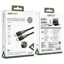 Καλώδιο Σύνδεσης Acefast C10-03  Μεταλλικό USB-C σε USB-C PD60W 20V/3A Braided Μαύρο 1.2m.