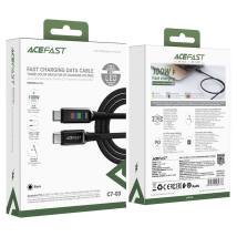 Καλώδιο Σύνδεσης Acefast C7-03  Μεταλλικό USB-C  σε USB-C 100W 20V/5A με Ενδειξη Τάσης  Braided Μαύρο 1.2m.