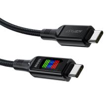 Καλώδιο Σύνδεσης Acefast C7-03  Μεταλλικό USB-C  σε USB-C 100W 20V/5A με Ενδειξη Τάσης  Braided Μαύρο 1.2m.