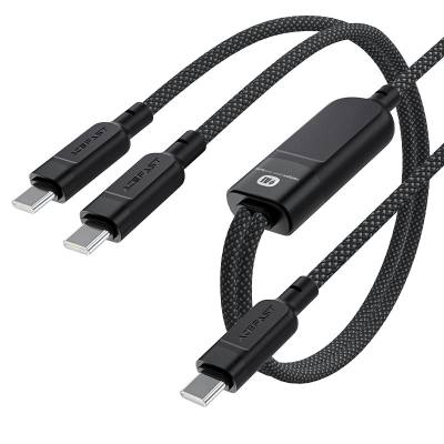Καλώδιο Σύνδεσης Acefast C5-11 Μεταλλικό USB-C σε 2xUSB-C PD100W 20V/5A Braided Μαύρο 1.2m