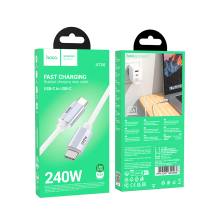 Καλώδιο Hoco U134 Primero USB-C σε USB-C 5.0A 240W Braided Γκρι 1.8m