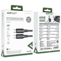 Καλώδιο Σύνδεσης Acefast C17-03 USB-C σε USB-C PD60W 3A Fast Charge USB2.0 Silicon Μαύρο 1.2m.