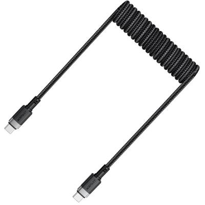 Καλώδιο Σύνδεσης Acefast C14-03 USB-C σε USB-C PD60W 3A Fast Charge USB2.0 Spring Braided Μαύρο 1.2m.